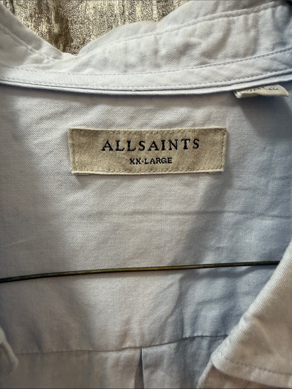 AllSaints Pale Blue Men's Collared Shirt